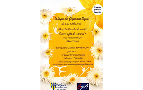 Stage Gymnastique 2 au 5 mai
